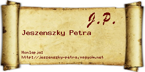 Jeszenszky Petra névjegykártya